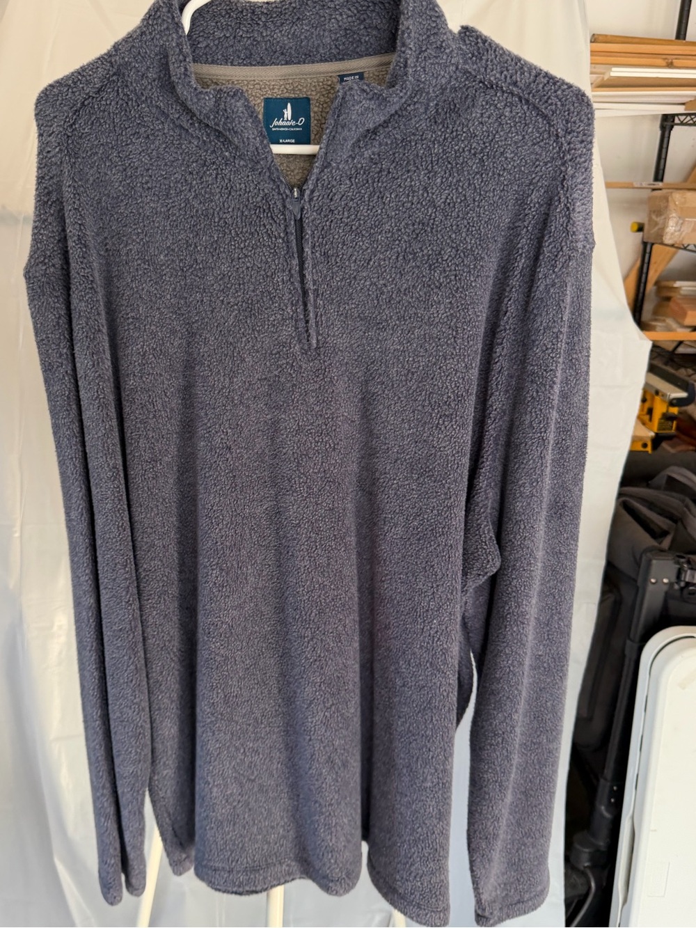 Johnnie-O Men's Navy Half-Zip Fleece Pullover